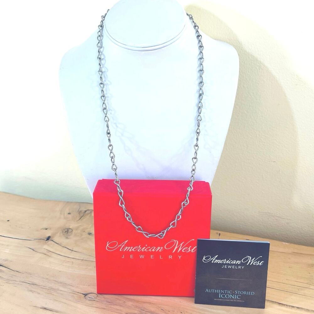 Sterling Silver CAROLYN POLLACK Twisted Link 20" Necklace Chain American West